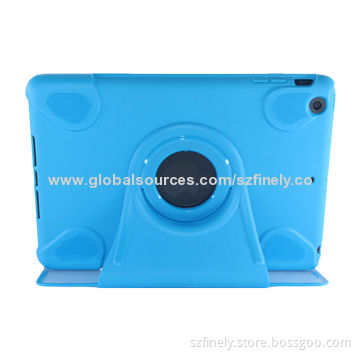 Leather case for iPad mini, 360 degrees rotation with touch screen, simple and fashionable